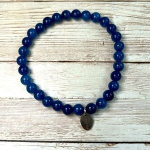Tocara Apatite Stone and Stainless Steel Stretch Beaded Bracelet